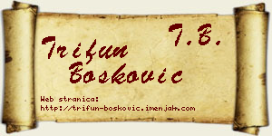 Trifun Bošković vizit kartica